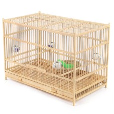 Coiesol Wooden Rectangular Birdcage - Elegant Design, Sturdy and Safe, Ideal for Small Birds, Easy to Clean